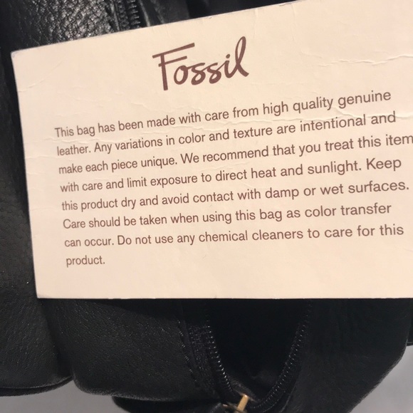 Classic Black Leather FOSSIL Satchel - Picture 5 of 9